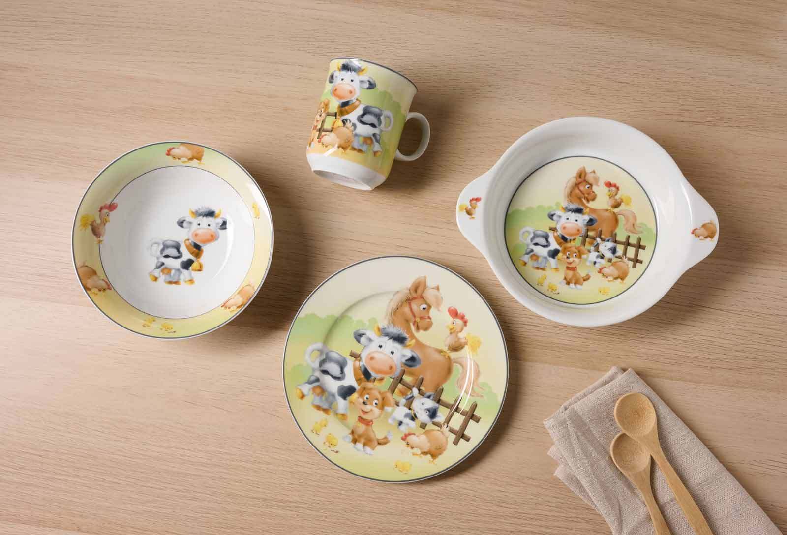 Ritzenhoff & Breker Kindergeschirr mit Platzset & Besteck Hoftiere