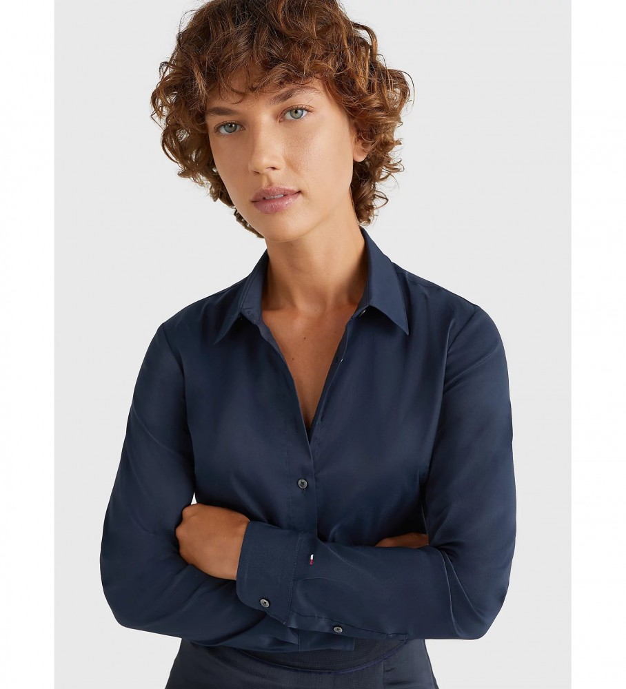Camisa Tommy Hilfiger Heritage Slim azul marinho