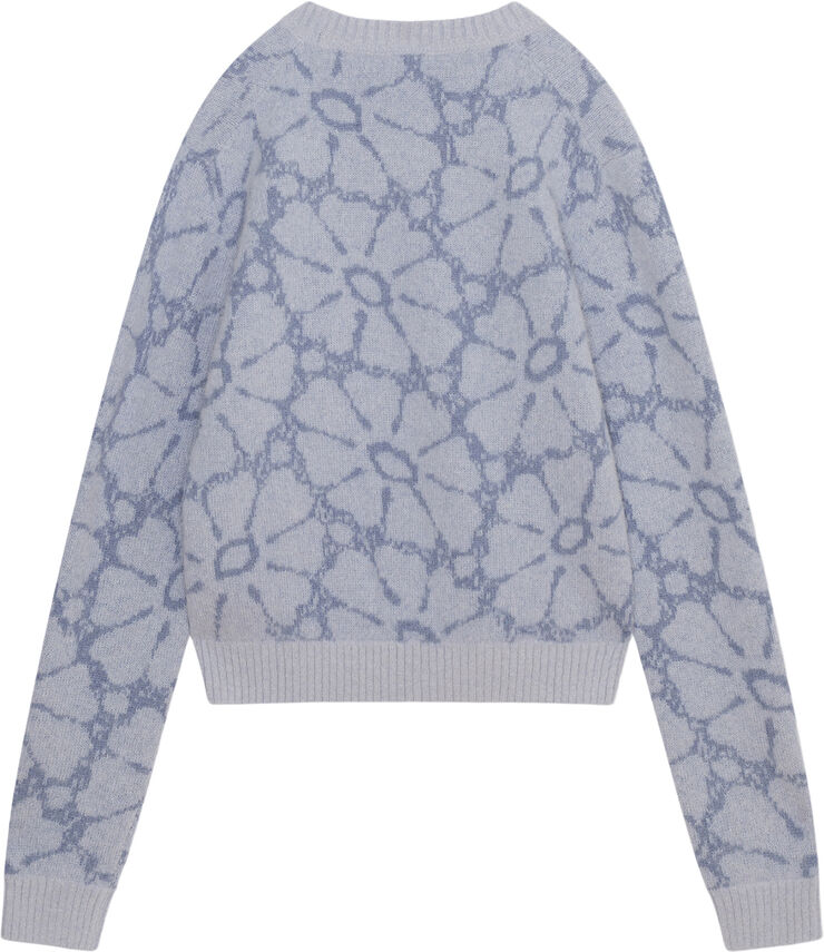 Wood Wood WWSpencer graphic knit jumper Soft blue