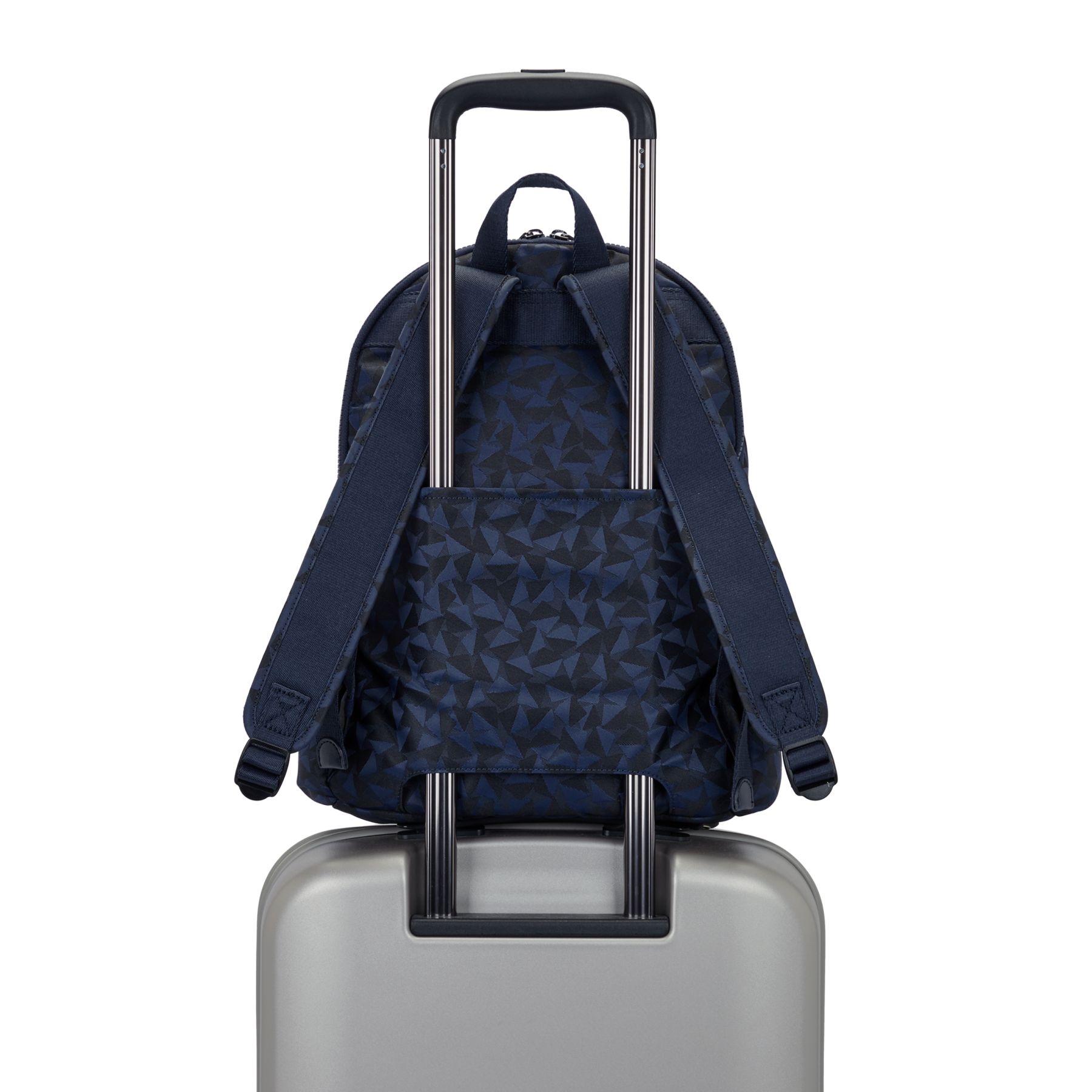 DELIA M Grand sac à dos avec compartiment matelassé pour ordinateur portable - Endless Navy Jacquard
