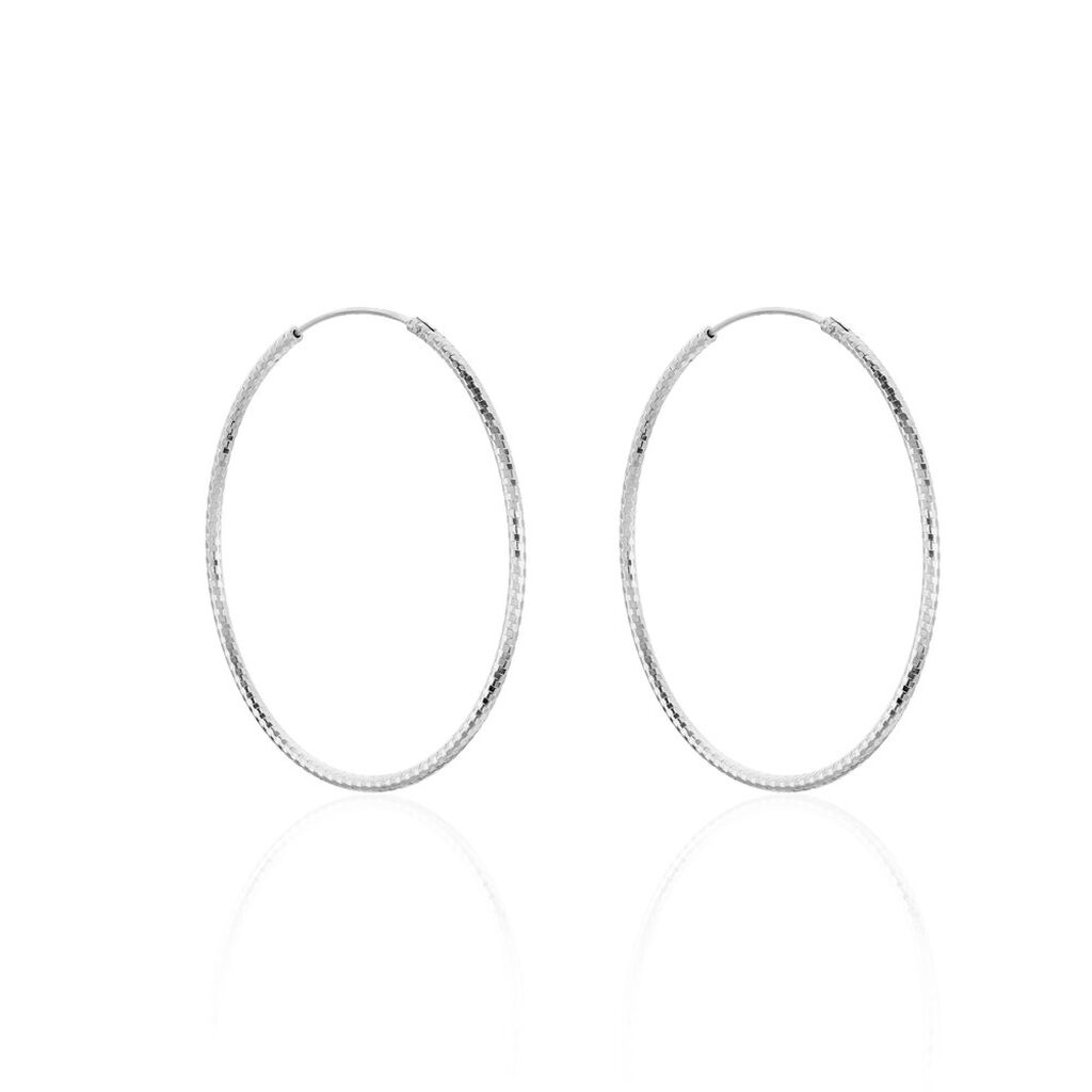 Créoles Argent Blanc Agathe