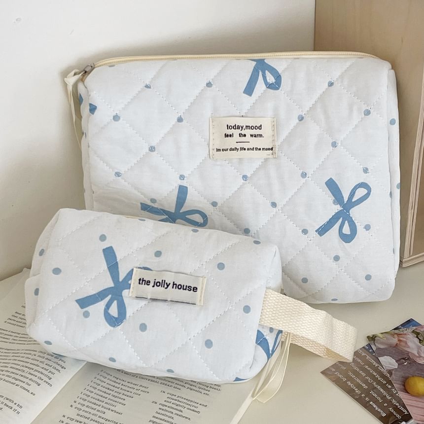 ZenlyHabit - Clutch / make-uptas met strik en stippen (verschillende ontwerpen)