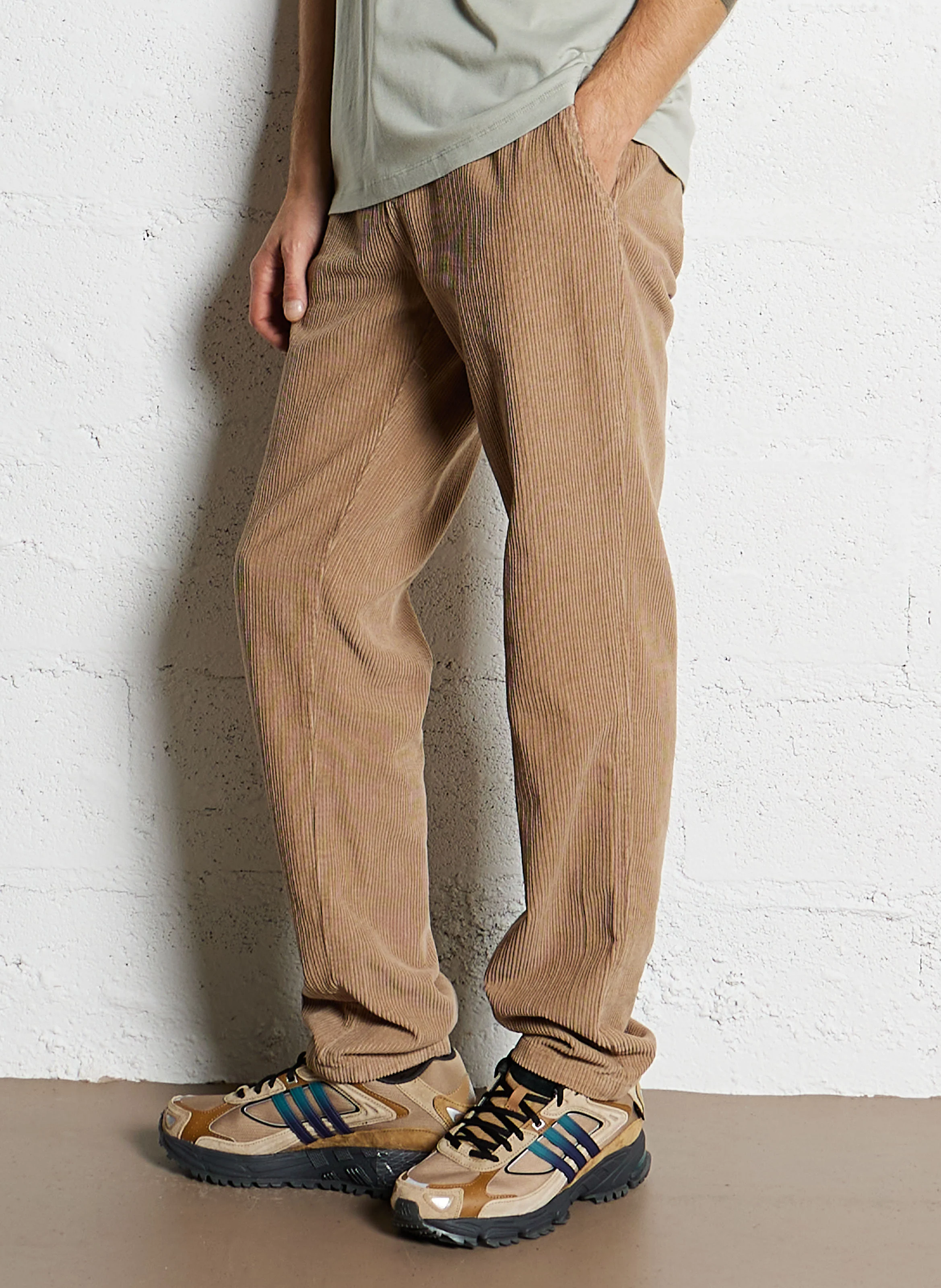 DREUILLE - Pantalon droit en velours côtelé| Beige