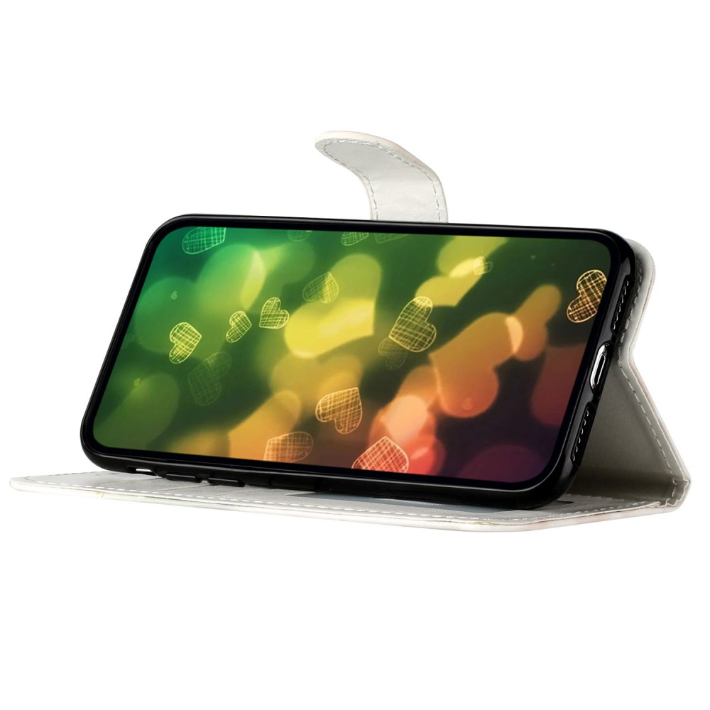 iPhone 16 Leder Tasche Hülle mit Kartenfach Magnolien