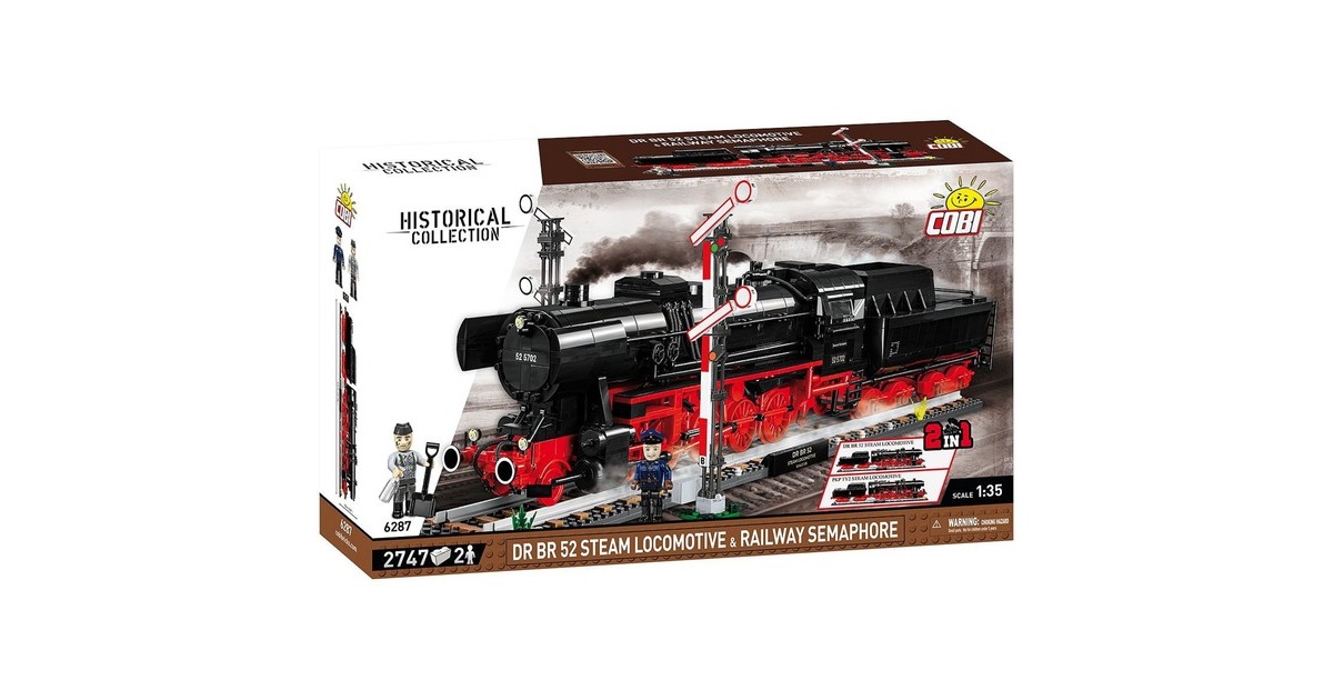 COBIDR BR 52 Steam Locomotive & Railway Semaphore Constructiespeelgoed  (COBI-6287, Schaal 1:35)