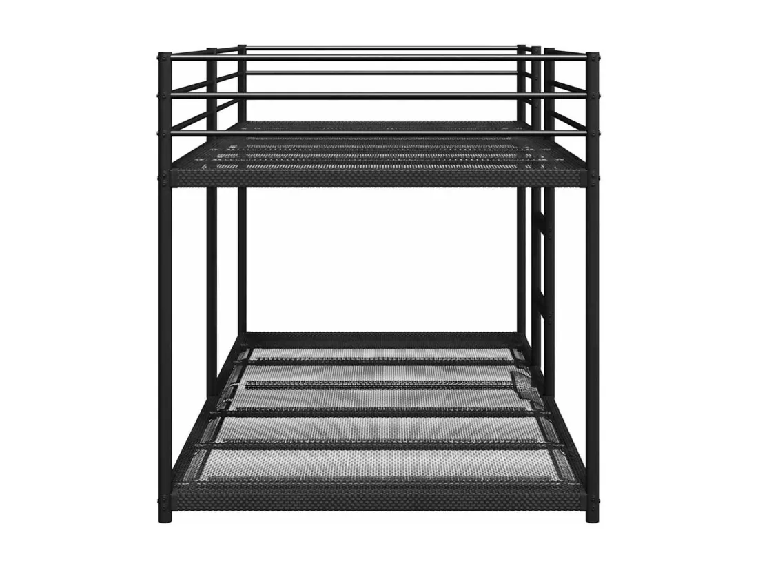 Lit superposé sans matelas noir 75x190 cm acier