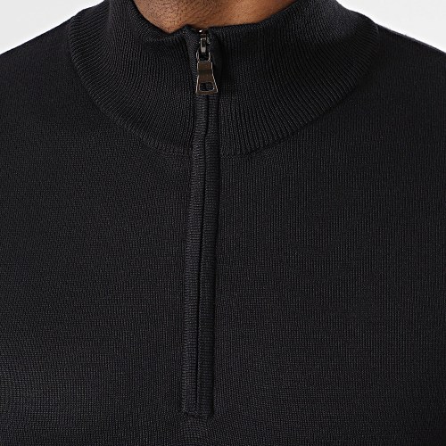 Pull Col Zippé Bleu Marine