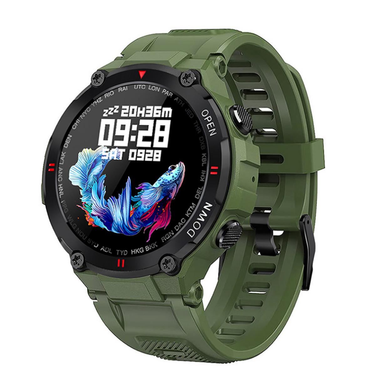 TPFNet Smart Watch / Fitness Tracker IP68 - Silikon Armband - Android & IOS - Schwarz