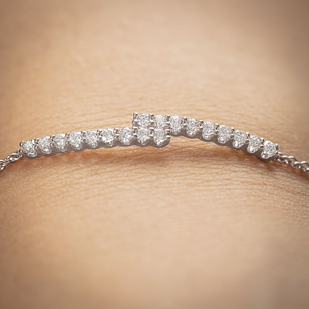 0.51 Karat Diamantarmband 750/18 K Weissgold