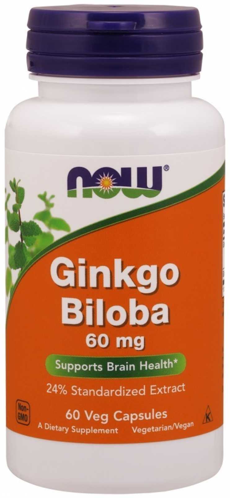 NOW Foods Ginkgo Biloba 60 mg 60 cápsulas