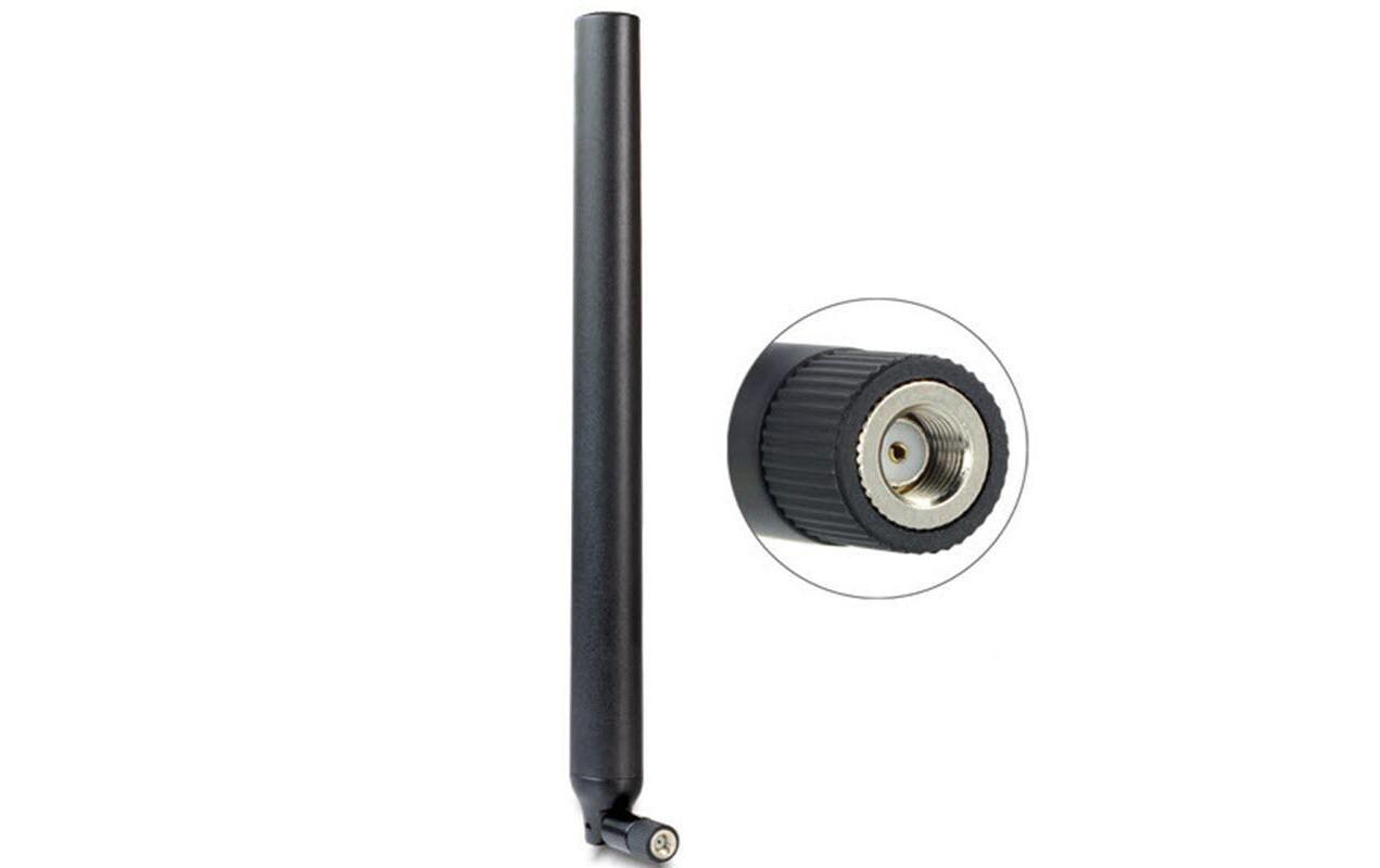 WLAN-Antenne omnidirektional RP-SMA 9 dBi RundstrahlDelock WLAN 802.11 ac/a/h/b/g/n Antenne RP-SMA Stecker 5.5 - 9 dBi omnidirektional mit Kippgelenk schwarz