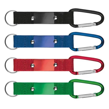 Macma Schlüsselanhänger mit Karabiner, 4 Stück je 1x schwarz, blau, rot und grün