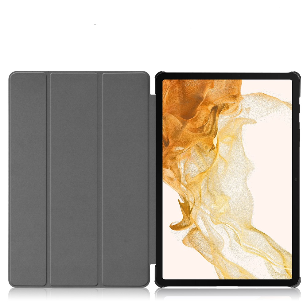 Samsung Galaxy Tab S10  Plus Flipcase Hülle Ledertasche mit Aufstellfunktion Litchi Look   S-Pen Halterung - Dunkelblau