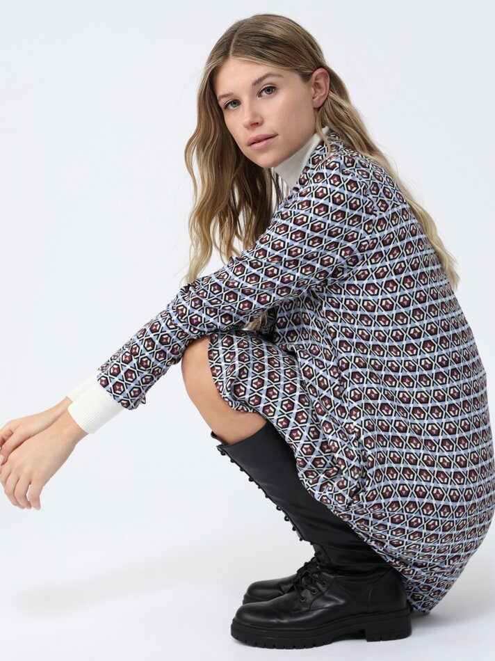 Vestido camisa estampado - Azul