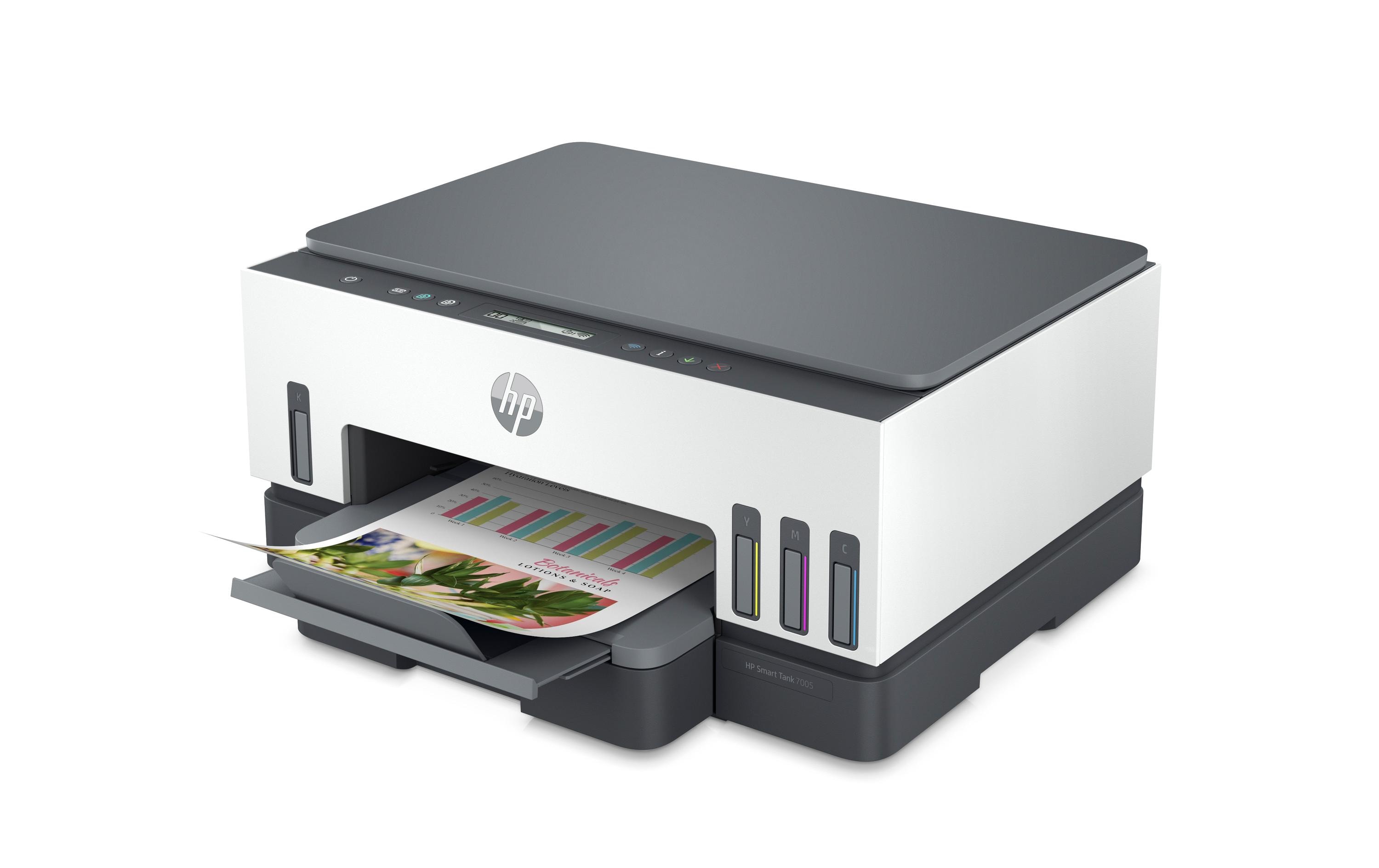 Multifunktionsdrucker Smart Tank Plus 7005 All-in-One<br>3-in-1-Drucker mit USB, WLAN und Bluetooth-Konnektivität sowie intelligentem Farbtank-System