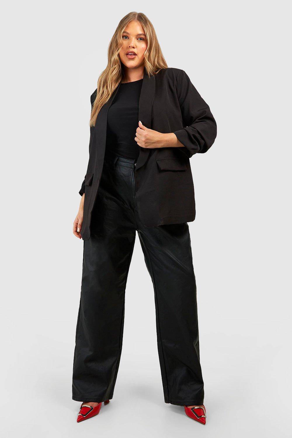 boohoo Plus Blazer à Détails de Revers et Manches Froncées