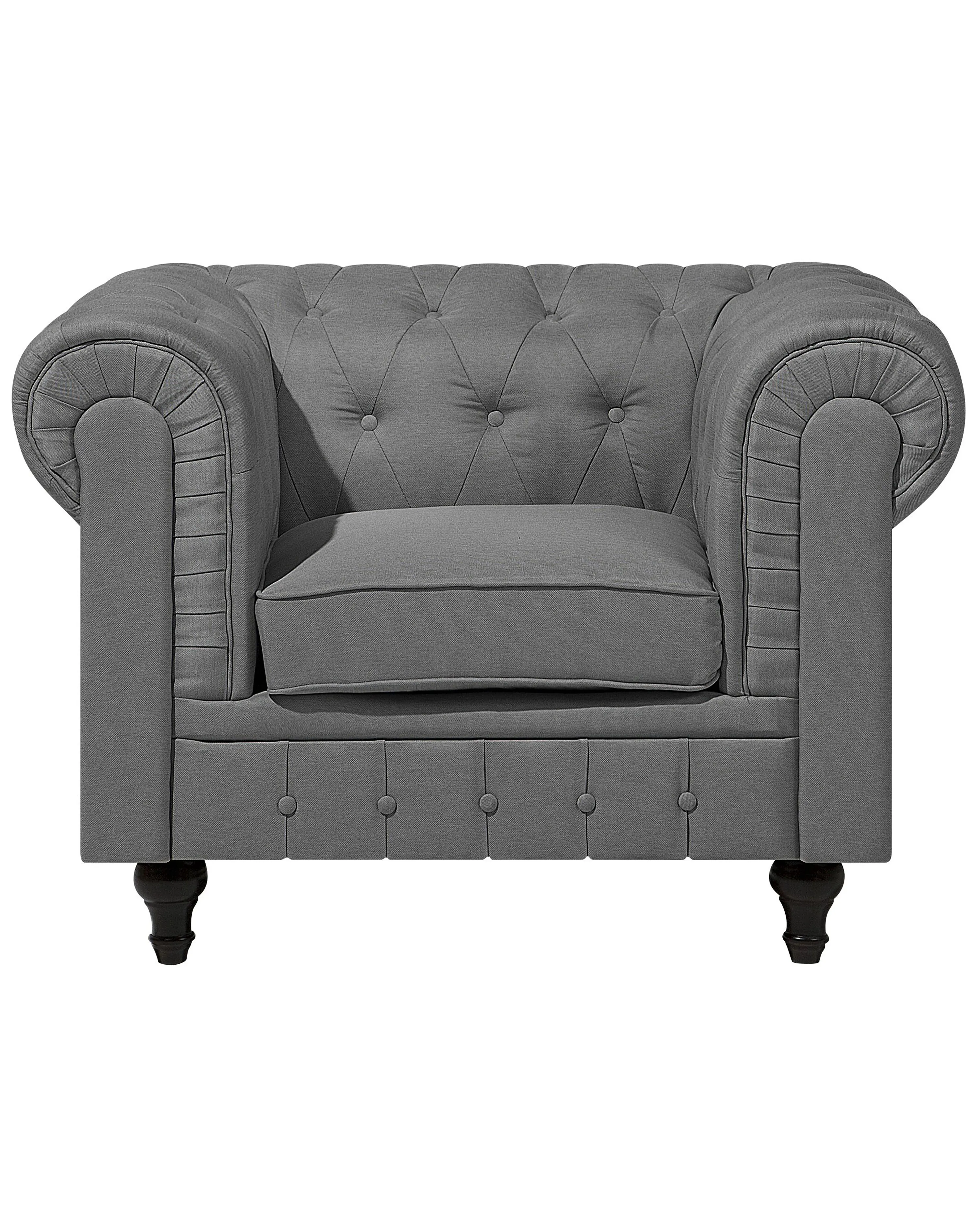 Fauteuil CHESTERFIELD Stof Lichtgrijs