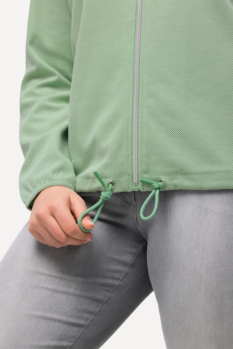 Sweatjacke, Piqué-Struktur, Kapuze, Kaktus-Stickerei