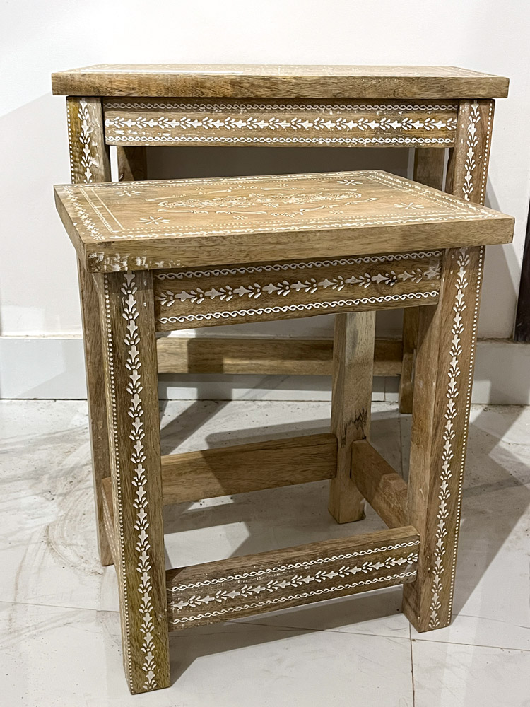 2er-Set Beistelltisch 'Tenbede', Mangoholz von fischer's lagerhaus