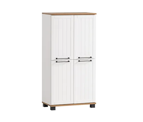 Highboard »Jelda«, matt weiß und Eiche-Dekor