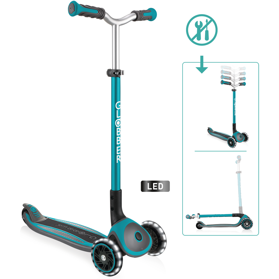 GLOBBER MASTER LIGHTS türkis, mit Leuchtrollen