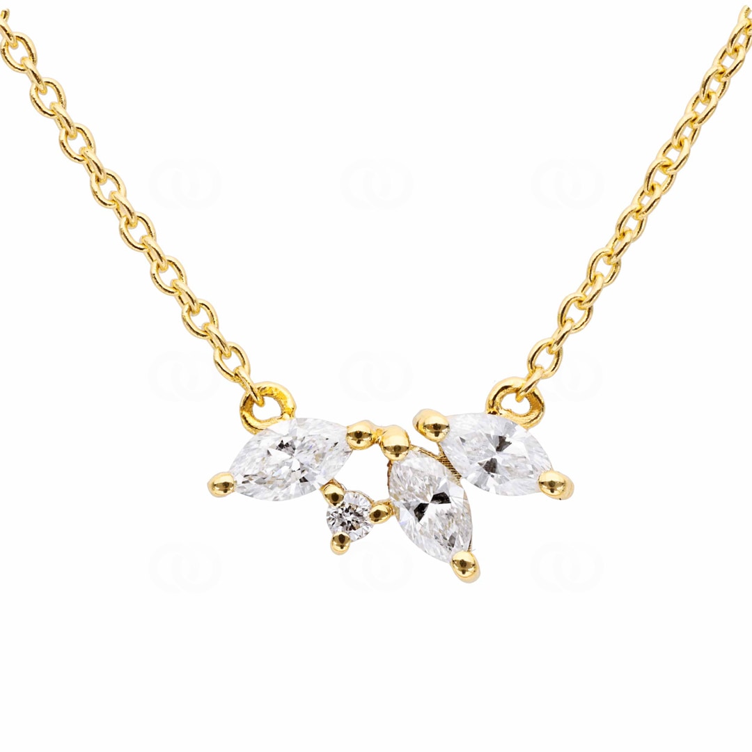 Collier mit Anhänger 750/18 K Gelbgold mit Diamant 0.35 ct H/si