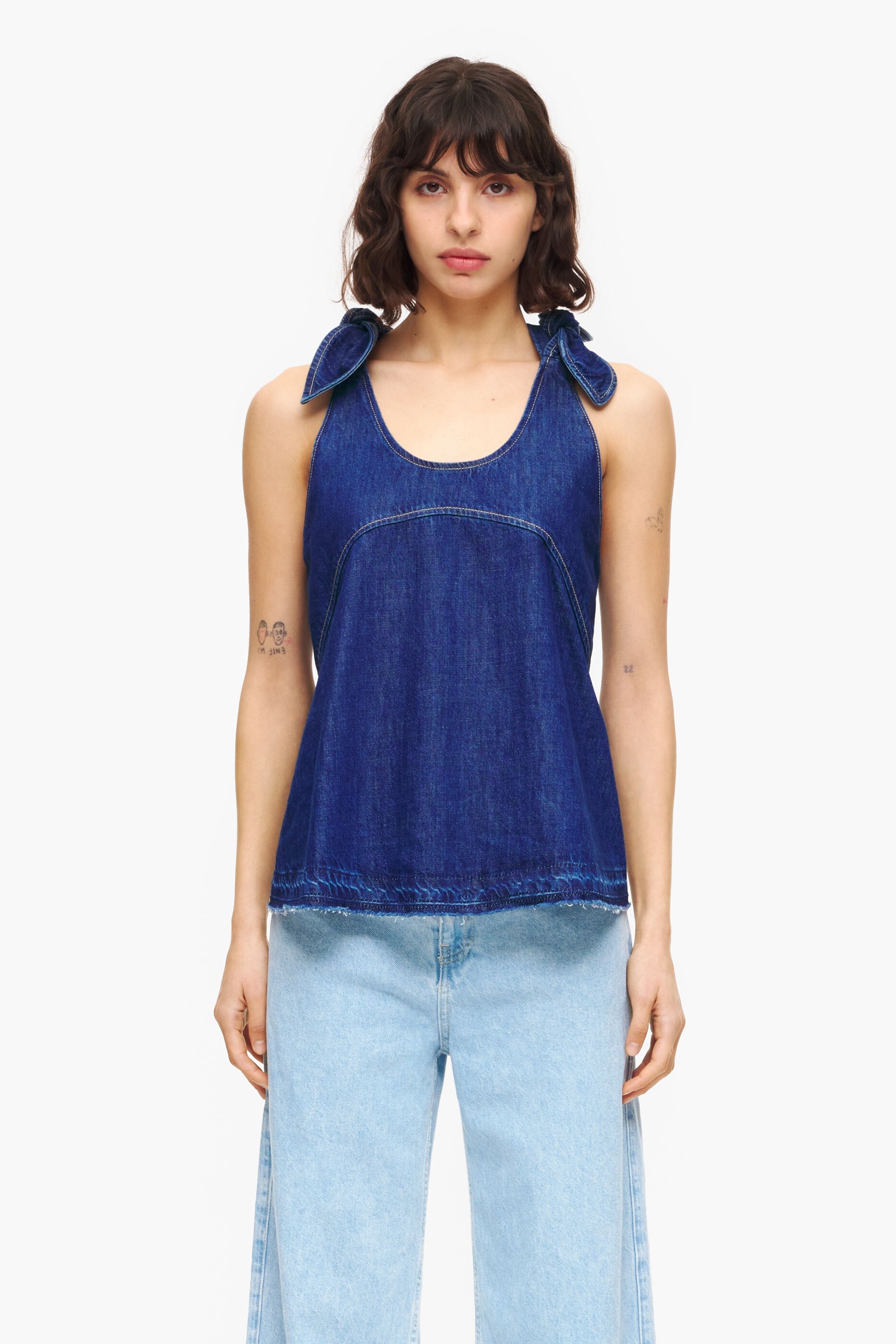 Top jeans azul escuro