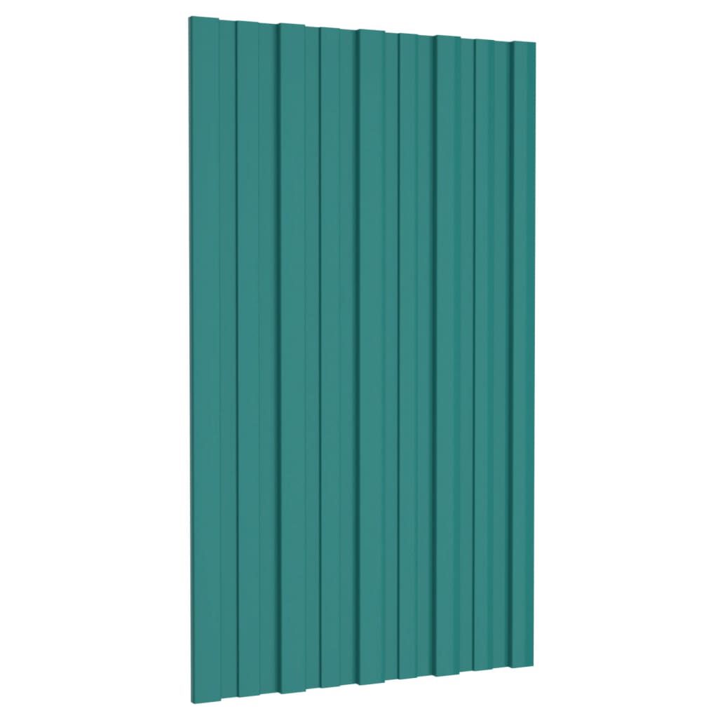 vidaXL Dakpanelen, 36 stuks, gegalvaniseerd staal, groen, 80x45 cm