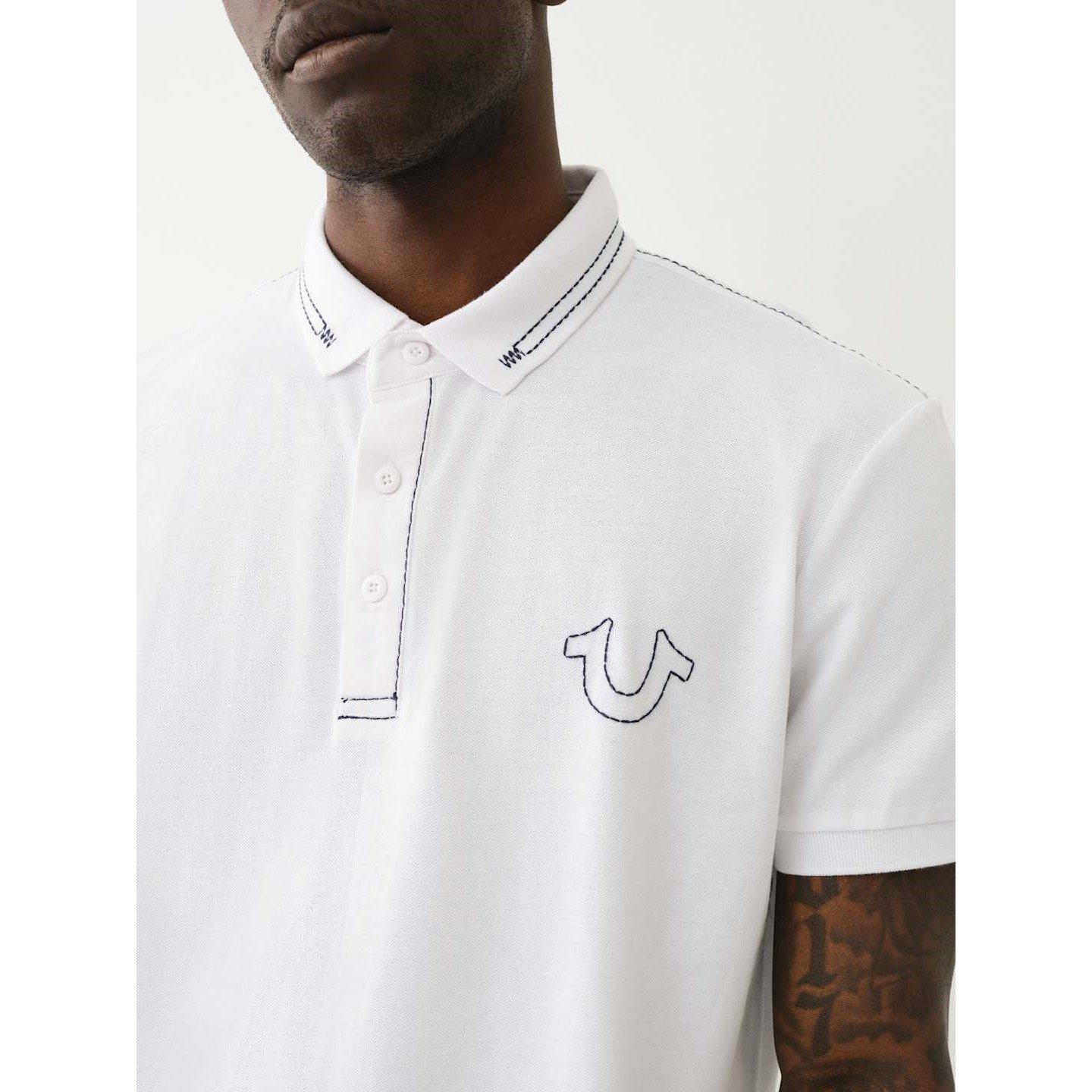 True Religion Relaxed Big T Embroidered Polo Shirt