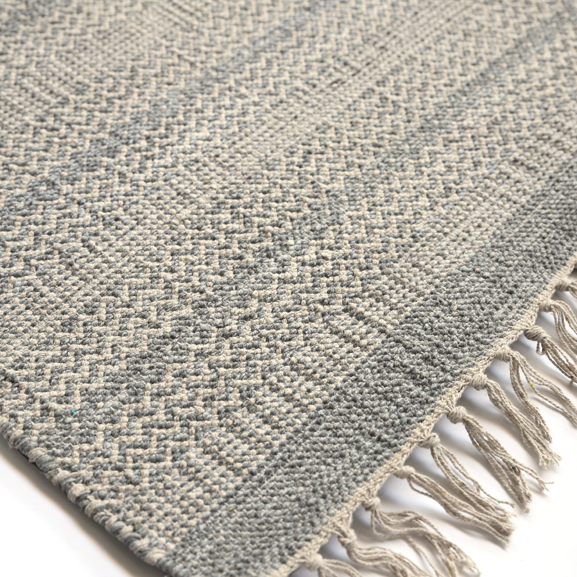 Mini-Rug 'Bratha', grau, blau, T 60 cm, B 90 cm von fischer's lagerhaus