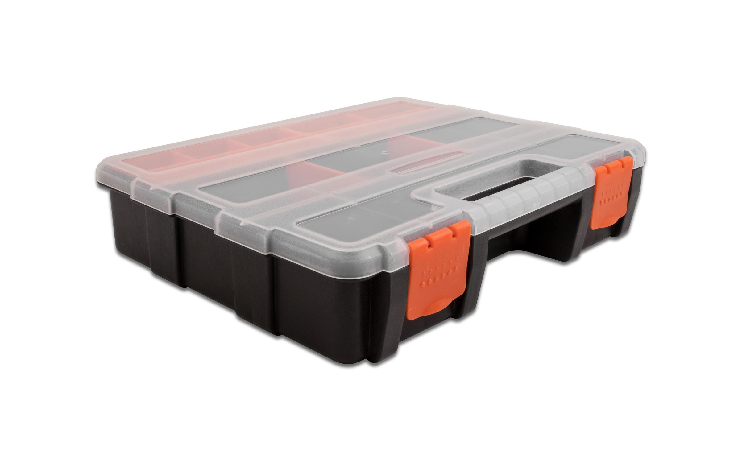 Sortimentskasten Orange / Schwarz 21 FächerDelock Sortimentsbox mit 21 Fächern 290 x 220 x 60 mm Orange / Schwarz