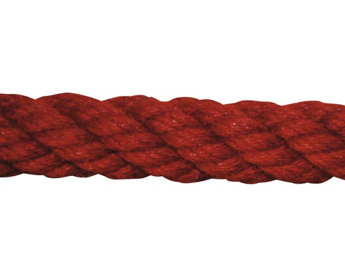 Gedraaid acryl touw, Ø 30 mm, rood, verkocht per meter