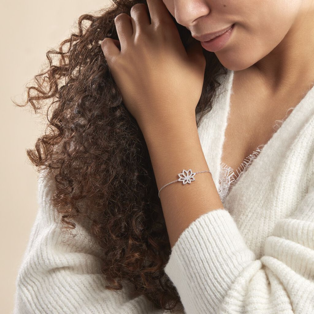 Bracelet Kahena Argent Blanc Oxyde De Zirconium