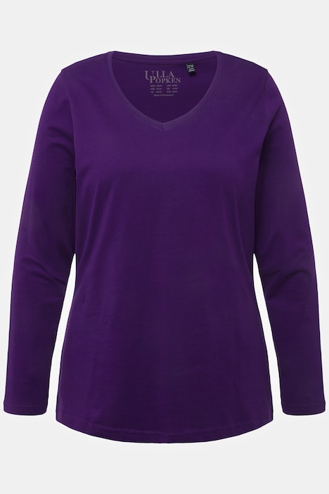 Shirt, Slim, V-Ausschnitt, Langarm