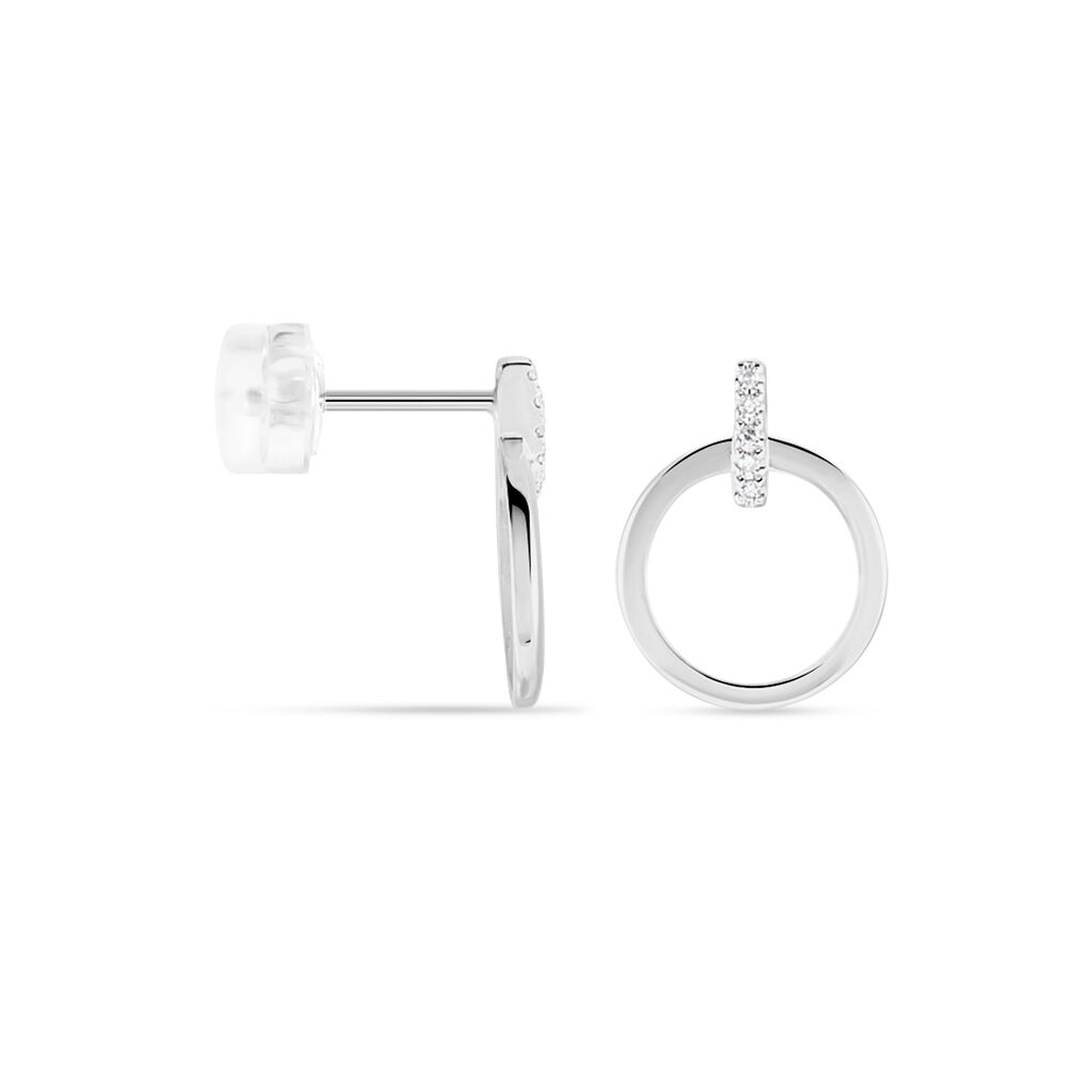 Boucles D'oreilles Puces Melissande Or Blanc Diamant