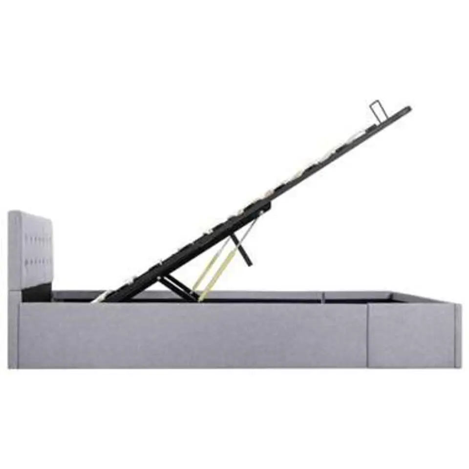 vidaXL - Bed met opbergruimte - Hydraulische - lichtgrijs - Stof - 140x200 cm