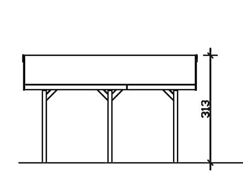 SKAN HOLZ Wallgau enkele carport inclusief daklatten en H-paalankers 380 x 500 cm geïmpregneerd
