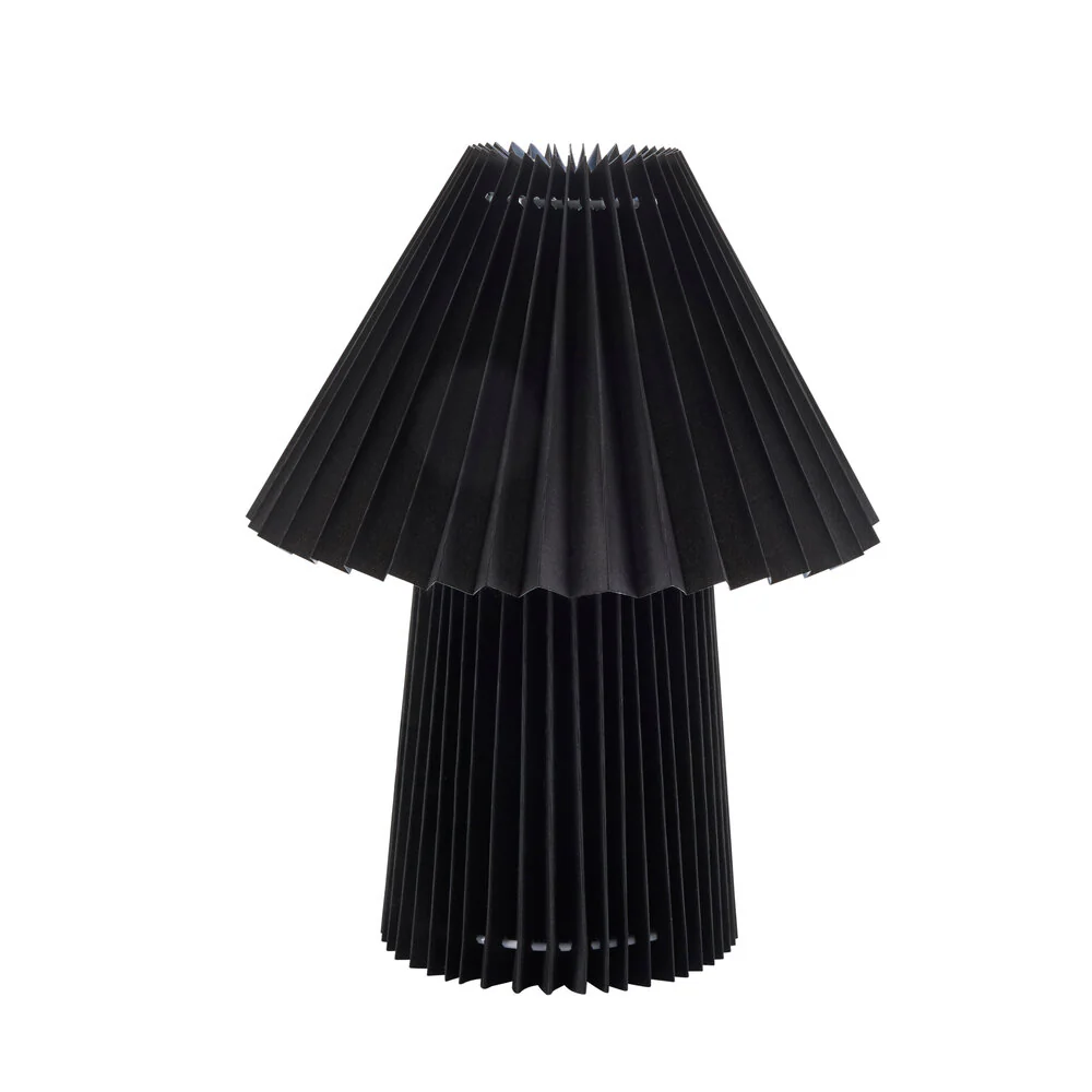 Bahne Interior  Fold plisseret bordlampe, sort - H31cm