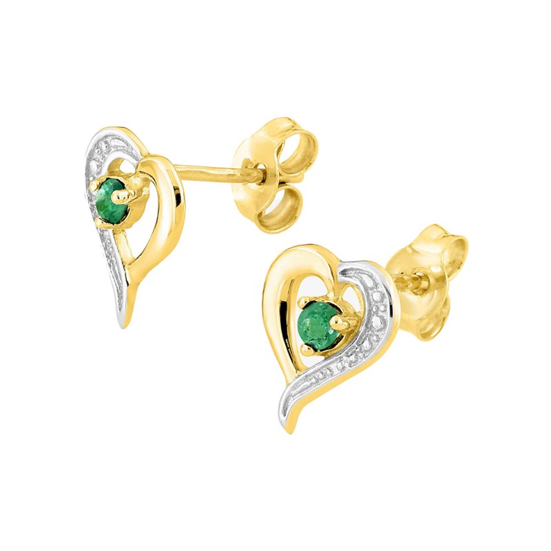 Boucles d'oreilles Femme - émeraude - Or 18 Carats