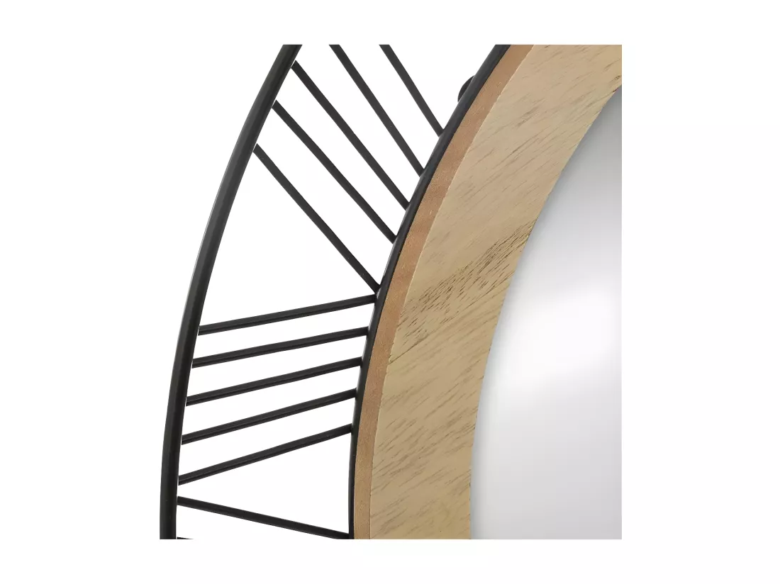 Miroir Rond en Métal & Bois 
