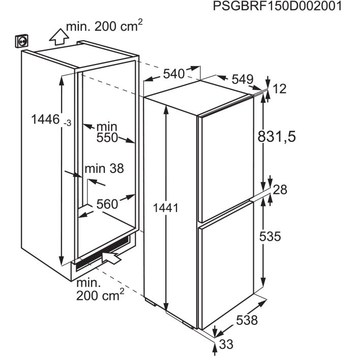 AEG Einbau-Kühl-Gefrier-Kombination Serie 5000 ColdSense SCS614FXLS