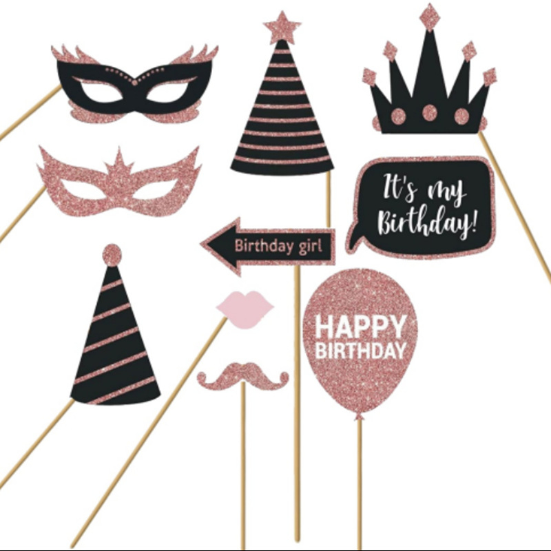 (30er Set) Photo Booth Fotorequisiten Happy Birthday Party Foto Accessoires Dekorationen für lustige Bilder - Geburtstag