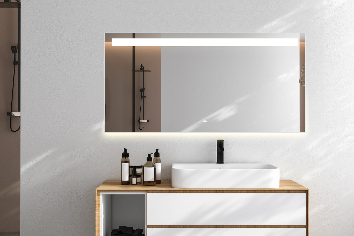 Saniclear Aruba spiegel 80x70cm met LED verlichting en spiegelverwarming