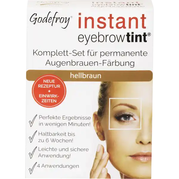 Instant Eyebrow Tint Komplett-Set für permanente Augenbrauen-Färbung hellbraun