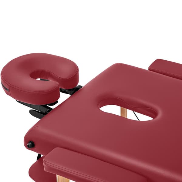 Bord, massasjeseng, tre, bærbar, sammenleggbar, Toulouse Red, opptil 227 kg, rød