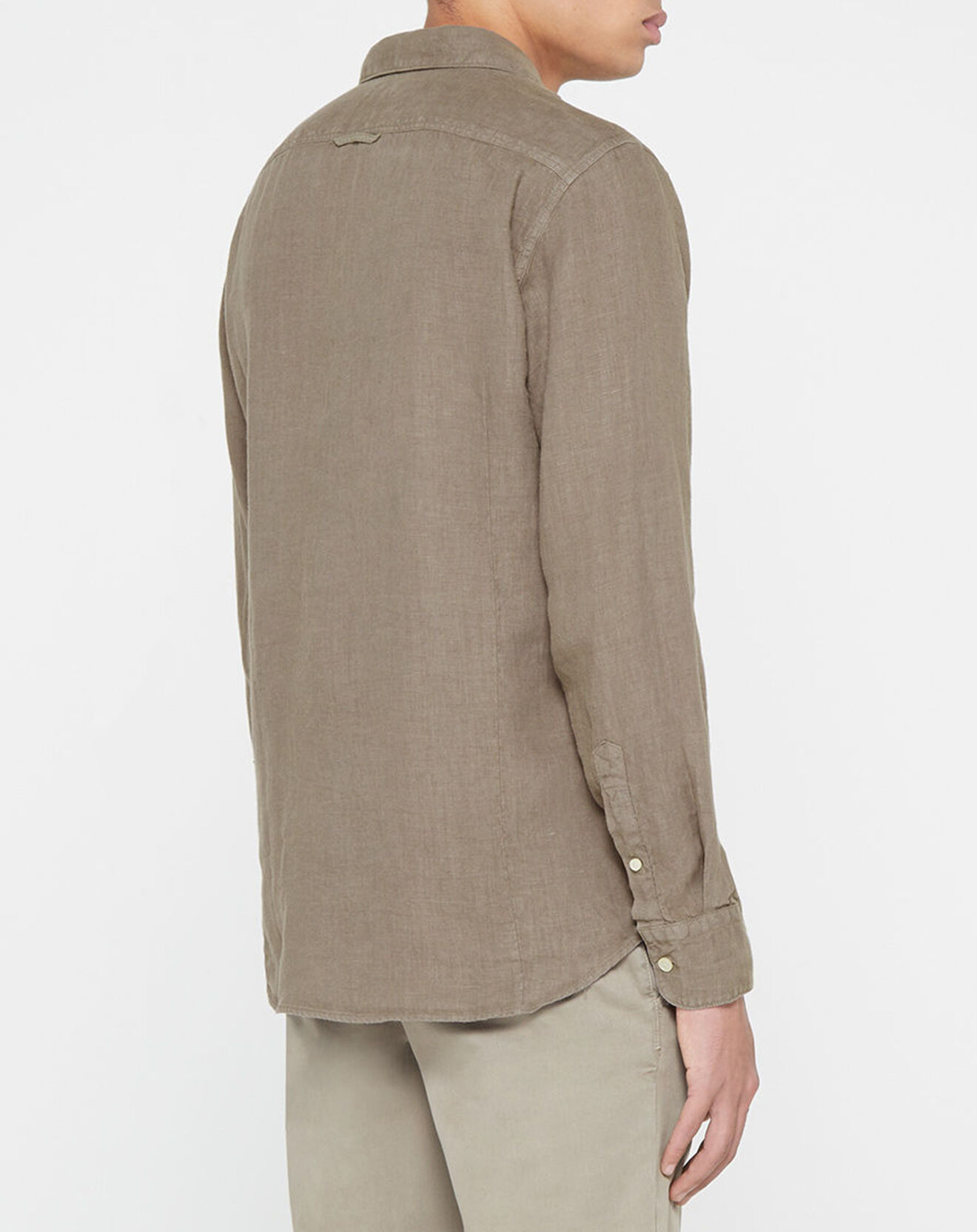 Replay Chemise 100% Lin Regular Fit marron