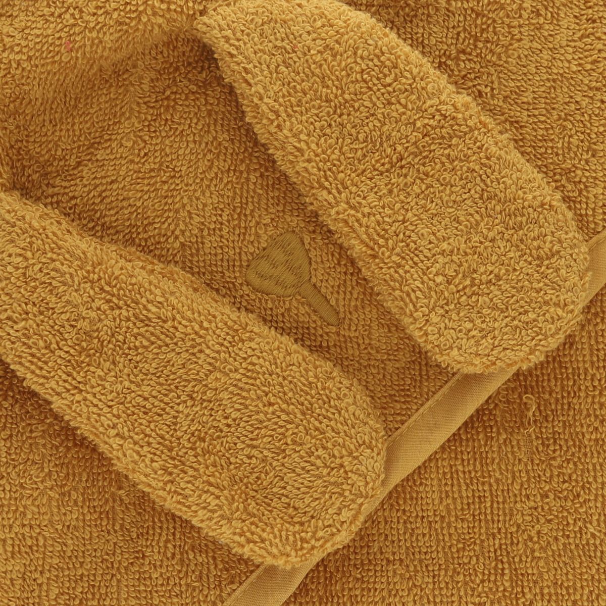 Cape de bain lapin jaune miel 75x75 cm Amande