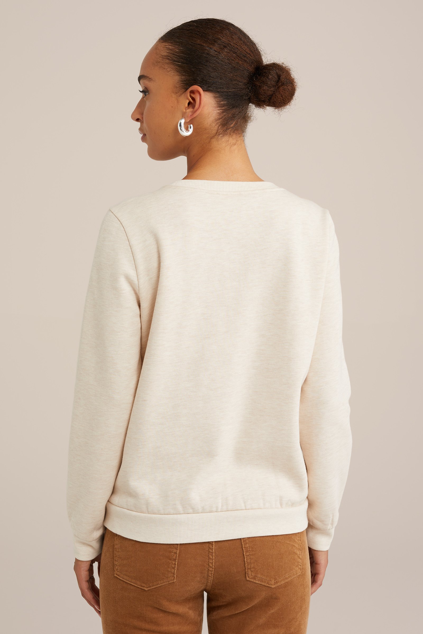 sweater met embroidery WE Fashion Beige