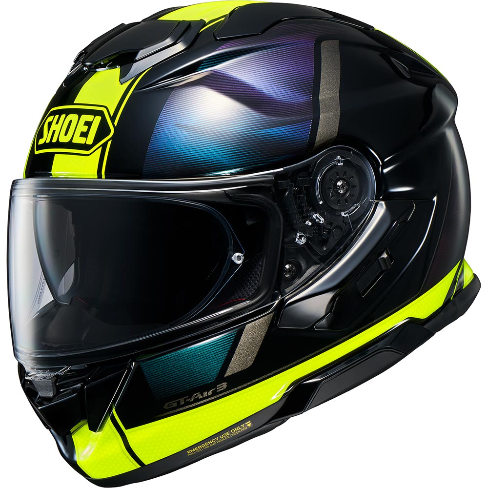 Shoei - Casque GT-Air 3 Scenario TC-3 / Noir / Jaune fluo / Violet