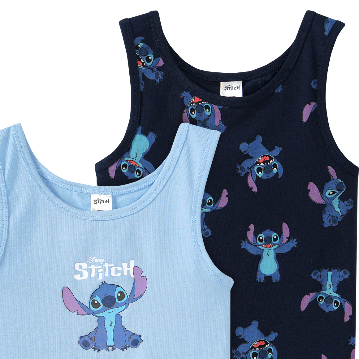 Topolino 2 Disney Stitch Unterhemden im Set dunkelblau / hellblau